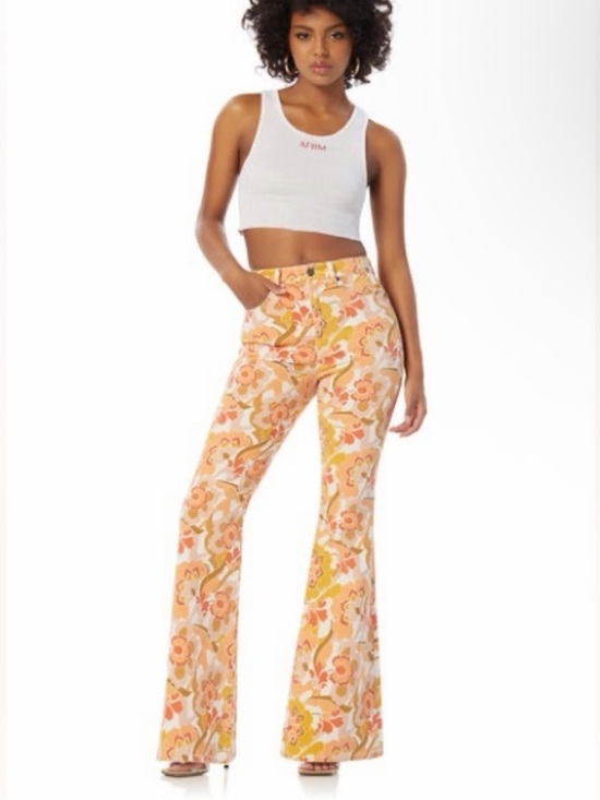 AFRM Pants - AFRM Floral Retro High-Rise Flare Pants